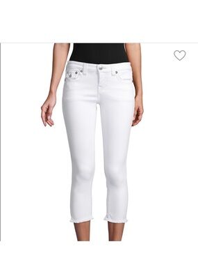 True Religion White Cropped Skinny Jeans
